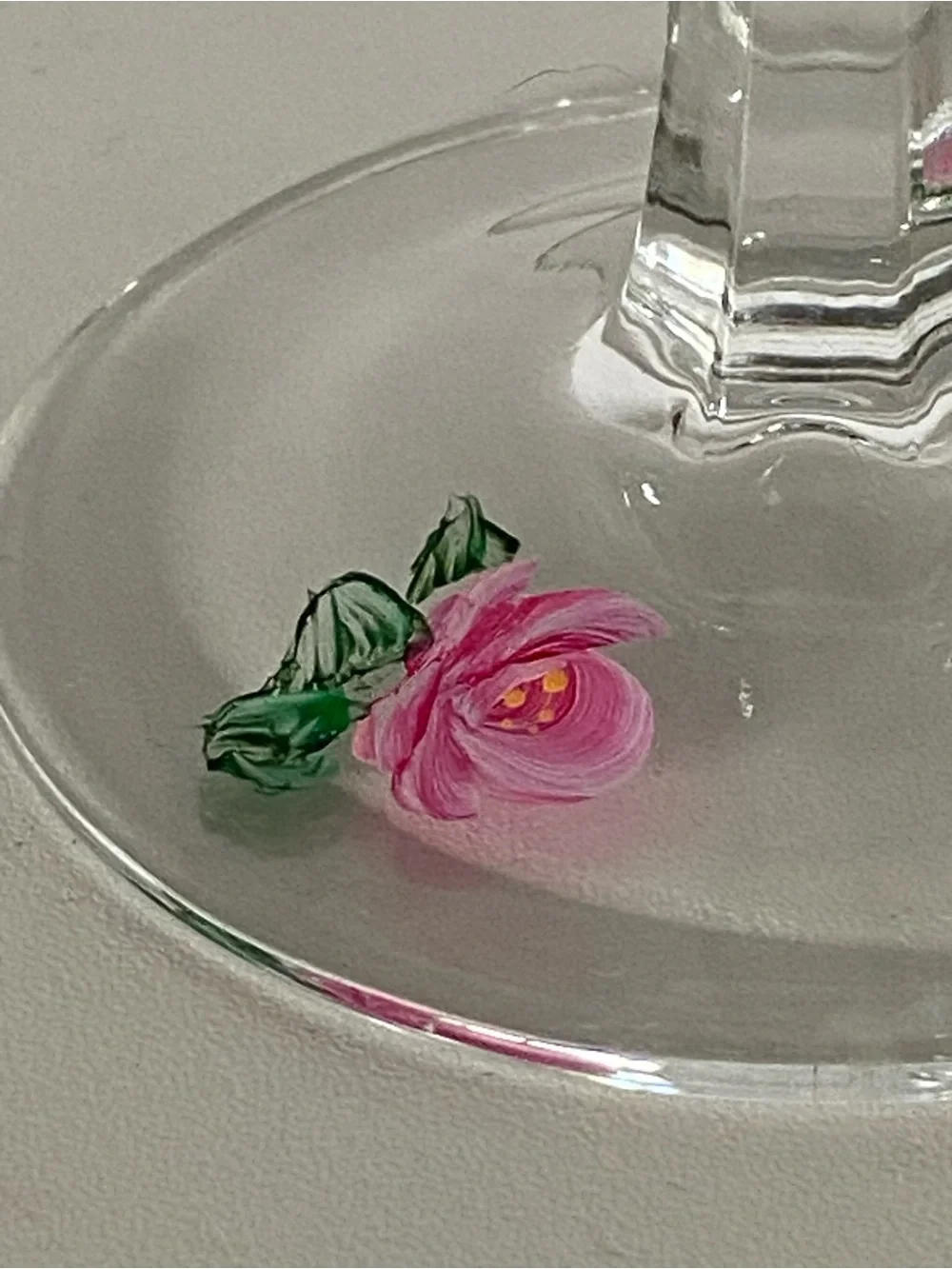Hand Painted Wine Glasses Set of 2 Floral Flowers Garden Wedding 7” Glass Color